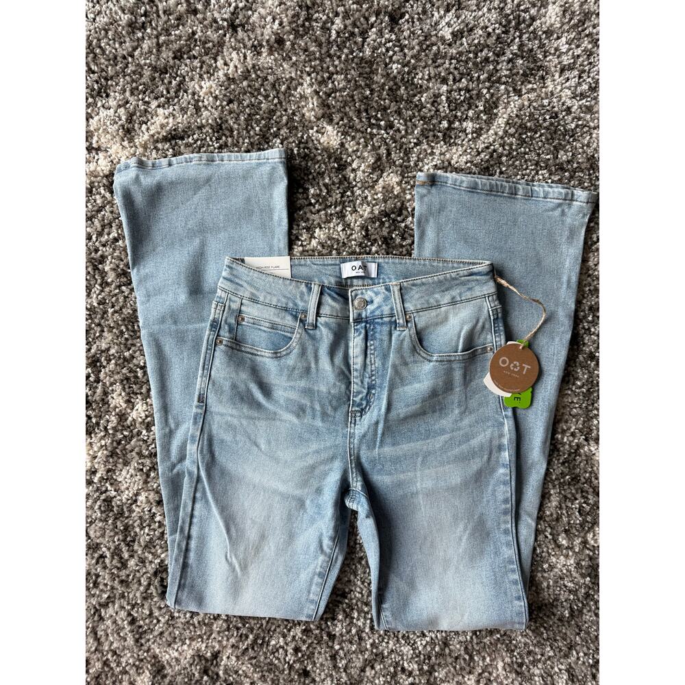 OAT New York High-Rise Stretch Flare Light Wash size 28 NWT - Picture 7 of 12